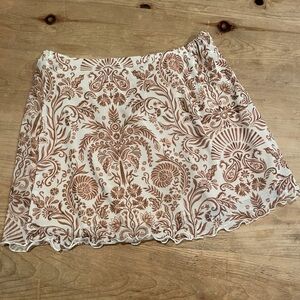 NWOT See You Monday LA Mini Skirt & Halter Top paisley Sheer Summer Swim Beach L